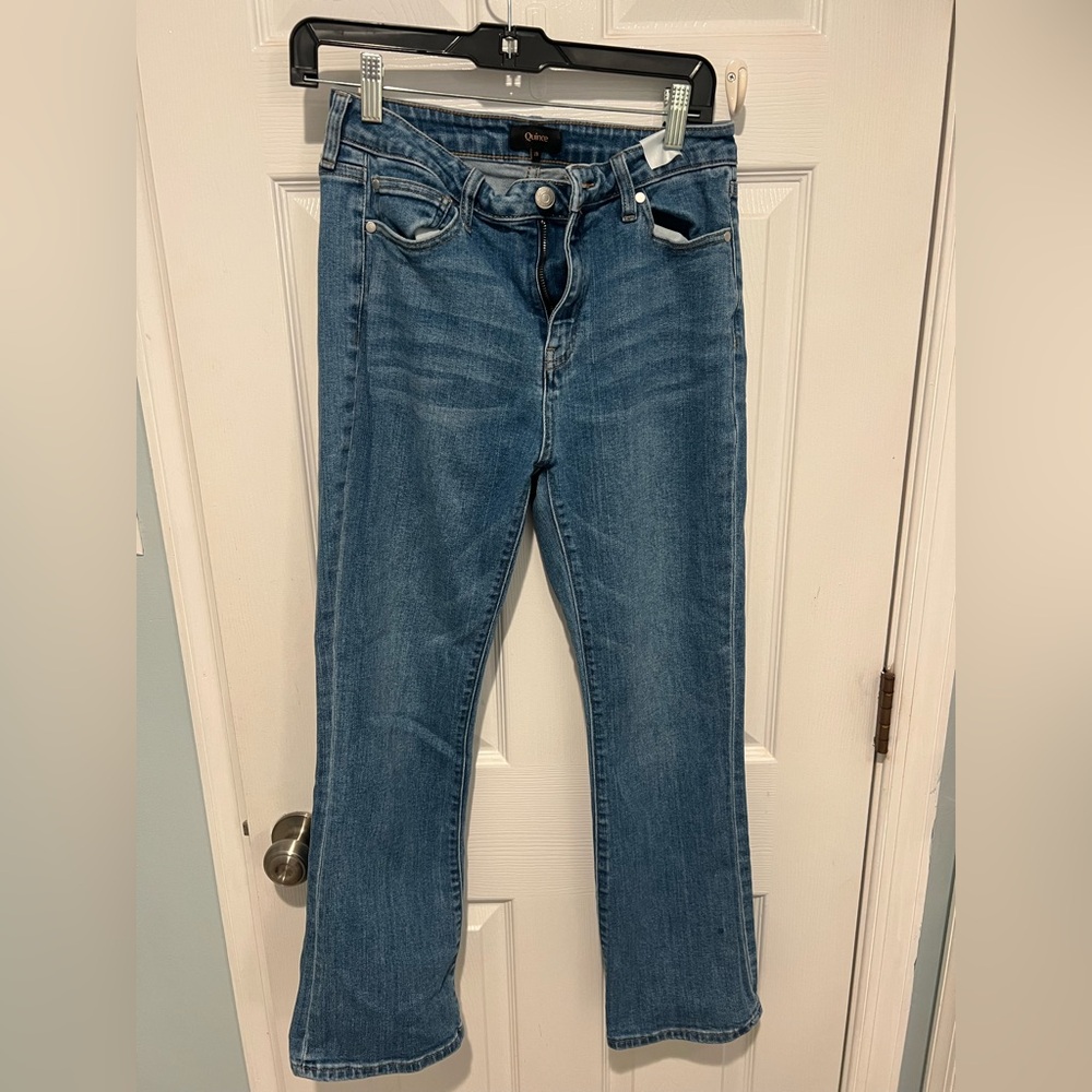 Quince Stretch High Rise Kick Flare Jeans